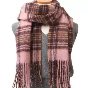 [신상오픈런]체크머플러 테슬 빅사이즈 정장 겨울출근룩 목도리 (30015383)