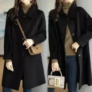 데일리롱코트 여성 울혼방 싱글 롱코트 클래식 데일리 겨울 아우터