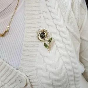 꽃모양악세서리 엔틱 골드 해바라기 브로치 행운 빈티지 코사지