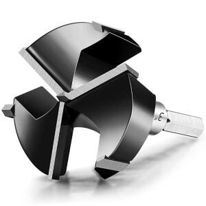 블루루 포스너 드릴 비트 트리플 플루트 카바이드 세트, 견고한 목재 패널용 칩보드 중간 밀도 섬유보드 생태 보드 합판(1피스, 3인치)