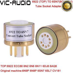 1PC 6922(ECC88)(E88CC)(상단) ~ 6SN7 (하단) 9 핀 8 튜브 DIY 오디오 진공관 어댑터 소켓 컨버터 앰프