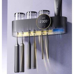 칫솔 거치대 건조기 살균거치대 미니 압출기 자외선 블랙 스마트 보관함 칫솔살균