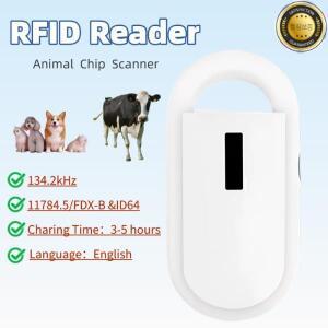 새로운 충전식 134.2KHz 동물 마이크로 칩 RFID 리더 개 고양이 관리를위한 휴대용 디지털 애완 스캐너