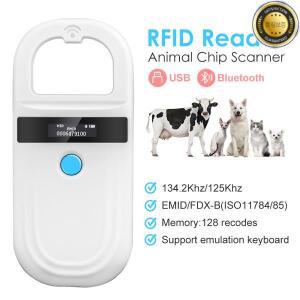 휴대용 134.2KHz 125kHz 동물 RFID 리더 애완 고양이 개 마이크로 칩 스캐너 FDX-B 유리 USB블루투스 태그