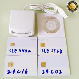USB EMV 스마트 IC 칩 카드 라이터 리더 지지대 메모리 ISO7816 SLE5528 SLE4442 SLE6636 AT88SC1608