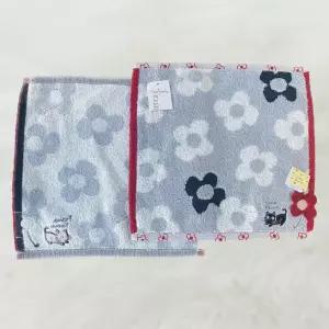 노아패밀리 고양이 레드꽃 타올 손수건