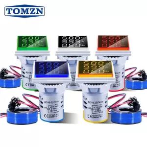 검침기 검전기 AC 60-500V 1-100A LED 디지털 전압계 전류계 헤르츠 HZ 신호등 220V 전압 전류 측정기 볼트
