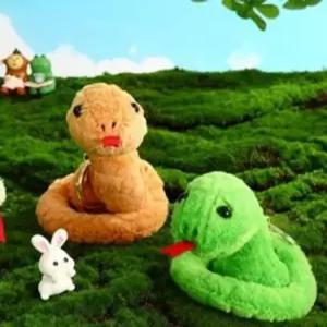 귀여운 아기 뱀 인형 뽀글이 동물 애착 태교 푸른 뱀띠 맘 선물