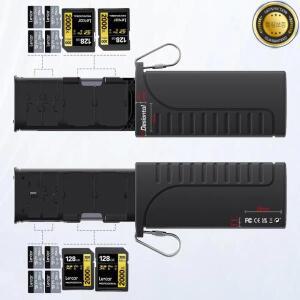 카메라 드론 스마트폰용 Desiontal 고속 2-in-1 카드 리더기 보관함 방수 SD 케이스 DK10