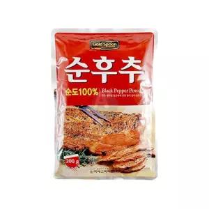 한국에스비식품 골드스푼 순후추 200g 흑후춧가루 음식점후추 가루후추 식당후추 고기향신료 흑후추가루