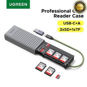UGREEN USB-C 카드 리더기 보관 케이스 고속 메모리 OTG 어댑터 (카메라용 12슬롯 SDTF 홀더 포함)