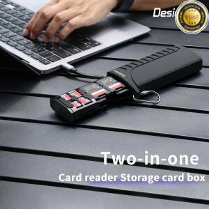 Desiontal DK-10 고속 SD 카드 리더기 USB 3.1 Type-C SDTFSIM 운반 케이스(카메라 스마트폰 드론용)