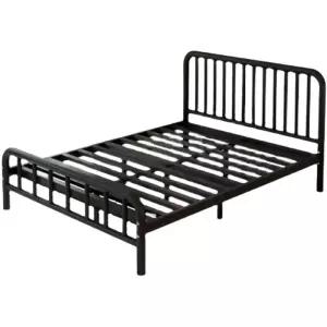 루멘티아 조립식 모던 북유럽 블랙 철제 프레 침대