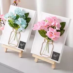 수국 조화 꽃 캔버스 액자 이젤 라인 Aset 29cm 2컬러 인테리어 테이블 장식 소품