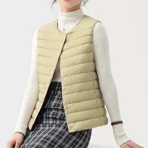 겨울 방한 베스트 여성 초경량 패딩조끼 데일리 보온