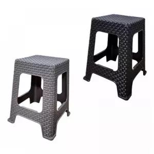 야외 라탄의자 4개세트 사각 이동식 플라스틱 체어