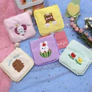 [룽스]사각파우치 화장품 벨벳 지퍼 파우치