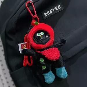 위드썸띵 검은고양이백참 키링 백참 가방걸이 키링인형 가방키링 가방참장식 가방참 벡참키링