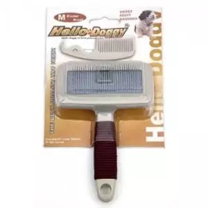 헬로도기 슬리커브러쉬 M 강아지미용 강아지목욕