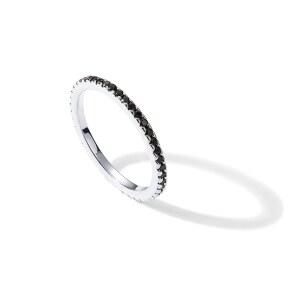 파보이 14K 도금 실버 컬러 스털링 여성용 골드 스태커블 CZ 스톤스 다이아몬드