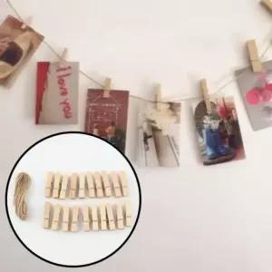 벽 사진걸이 집게 노끈사진걸이 노끈 사진꾸미기 세트 사진걸이