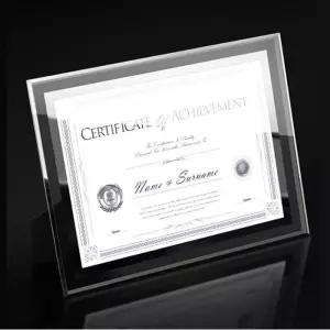 고급 유리액자 상장 투명 액자 실버 A4