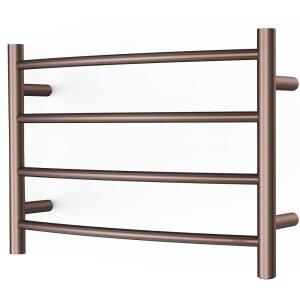 욕실 벽에 장착된 목욕 타월 히터 플러그인 전기 가열 랙 스테인리스 스틸 곡선 원형 오일 문지르기 청동 건조 ETW29 40W 16.54x23.62x5.51 인치용 샤린디 워머 ORB