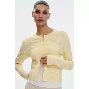 국내배송 자라 ZARA 여성 텍스처 비즈 니트 재킷 라이트 옐로우 9598148306 1852215