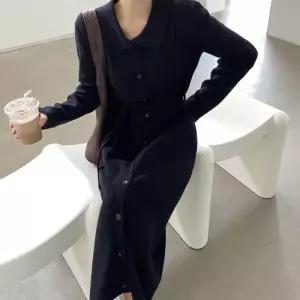 3컬러 루즈 니트 롱 원피스 OSM-1006877