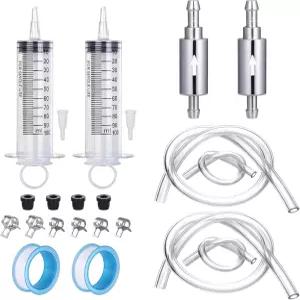 알로로 2팩 브레이크 블리더 키트 유압 위한 원웨이 시스템 클러치 50cm 오토바이 2pcs 디스크 100ML 밸브