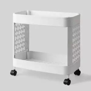 [생활] 이동이 쉬운 화이트 와이드 틈새선반 2단