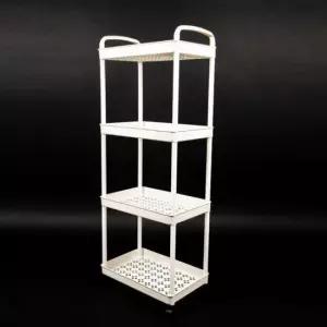 [생활] 이동식 4단 트롤리 수납함 화이트 이동식선반