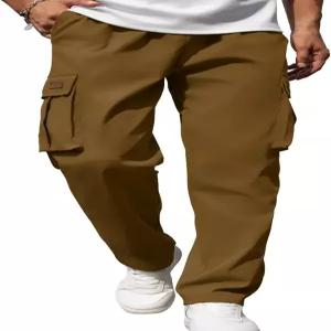 맨코지 남성 캐주얼 카고 스웨트 팬츠 허리 드로스트링 조거 전술 루즈핏 멀티 포켓 남성용