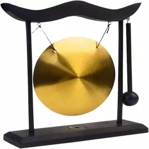 우에네데 브라스 데스크톱 공 풍수 선 아트 중국식 맑은 소리 운세 테이블 수집품 피규어