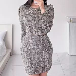 [신상오픈런]트위드자켓 크롭 타이트 딱붙 미니스커트 여자셋업 (29196967)