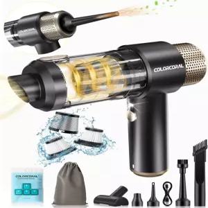 컬러코랄 미니 진공청소기 휴대용 무선 키보드 청소기 강력한 흡입식 및 사무실 데스크톱 노트북 자동차