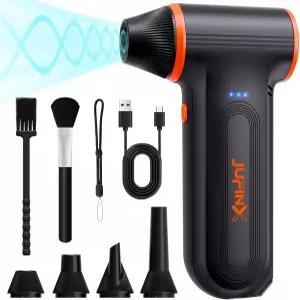 JUFINX X117 압축 공기 집진기-150000RPM 슈퍼 파워 스노우 송풍기 고속 충전이 가능한 3단 조절식 미니