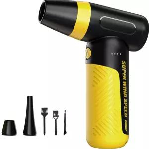 DEEBOX 전기 압축 공기 먼지 제거기 및 송풍기 150000RPM 초강력 조절 3단 무선 미니 USB 충전식(5V/2A)