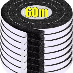 방음스펀지 패드 흡음재 방진 602m 접착 스폰지 씰링 스트립 도어 창 방풍 방음 날씨 홈 밀봉 테이프