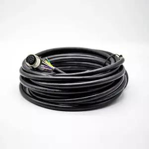 일렉비 M12 A-코드 싱글 여성 헤드 스트레이트 커넥터 항공 소켓 전기 케이블(8핀 5M/16.4피트)