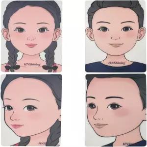 HN샤이닝 페이스 페인팅 보드 연습 재사용 가능한 템플릿 메이크업 도구