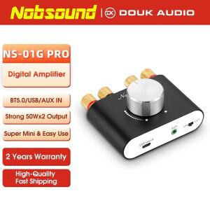 Nobsound 미니 블루투스 5.0 TPA3116 디지털 앰프 Hifi 스테레오 오디오 수신기 전력 증폭기 50W + 자동차