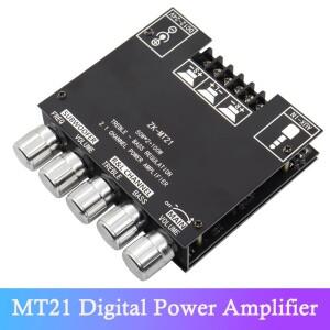 MT21 디지털 전력 증폭기 보드 2x50W + 100W 2.1 채널 서브우퍼 AUX 12V 24V 오디오 스테레오 Bluetooth 5.