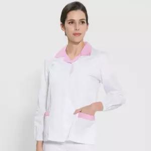핑크체크 긴팔 위생복 위생셔츠 여성셔츠 위생유니폼 급식실상의