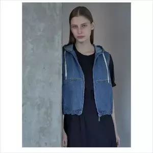 [하프클럽/올리비아로렌]올리비아로렌 HC04 데님 후드 베스트 VVBQC5M3371