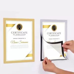 붙이는 개폐형 액자 프레임 A4 용지 사업자등록증 가벼운 틀 자격증 얇은 표창장 A5 상장 포스터 걸이 행잉