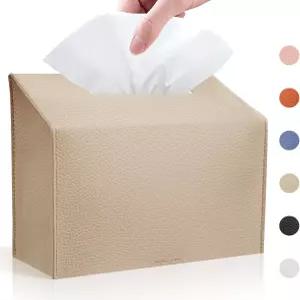 클리넥스 일회용 종이 핸드 타월 테이블탑 욕실 자동차 사무실용 가죽 디스펜서와 호환되는 티슈 박스 커버