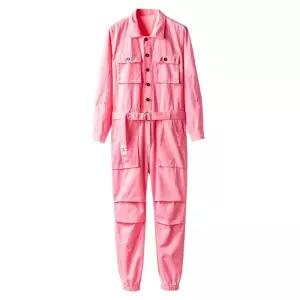 남자 점프슈트 여자 아티 작업복 빨간 분홍색