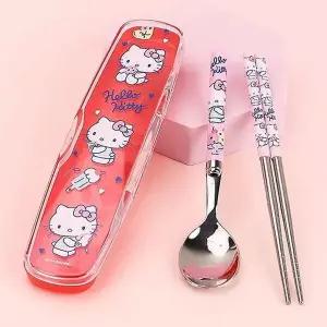 헬로키티 가벼운 수저 젓가락 케이스 세트 1P 휴대용
