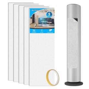 에어 제이드 타워 팬 필터, 최대 42인치, 필터 및 집진용 프리 5개 팩, 홈 오피스에 적합하고 설치가 간편합니다